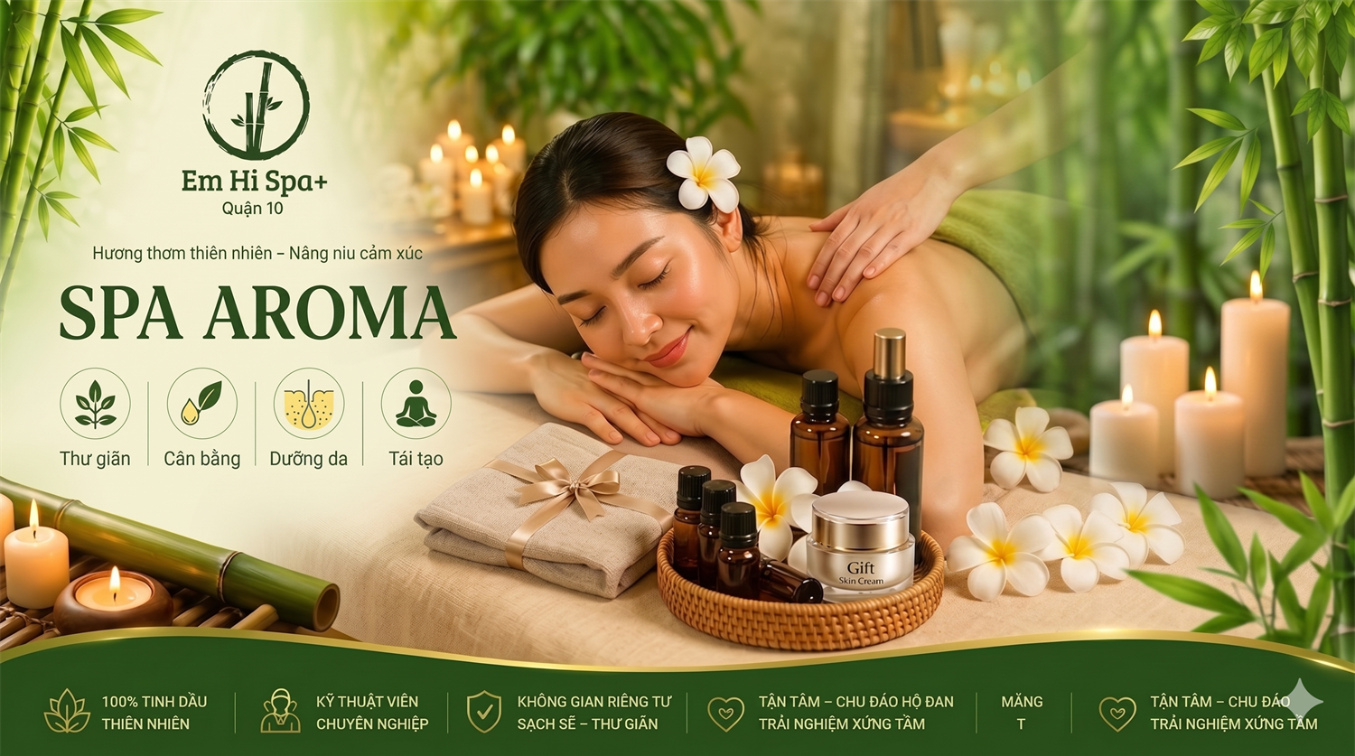 SPA AROMA: HƯƠNG THƠM THIÊN NHIÊN – NÂNG NIU CẢM XÚC TẠI EM HI SPA+